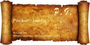 Pecker Imola névjegykártya